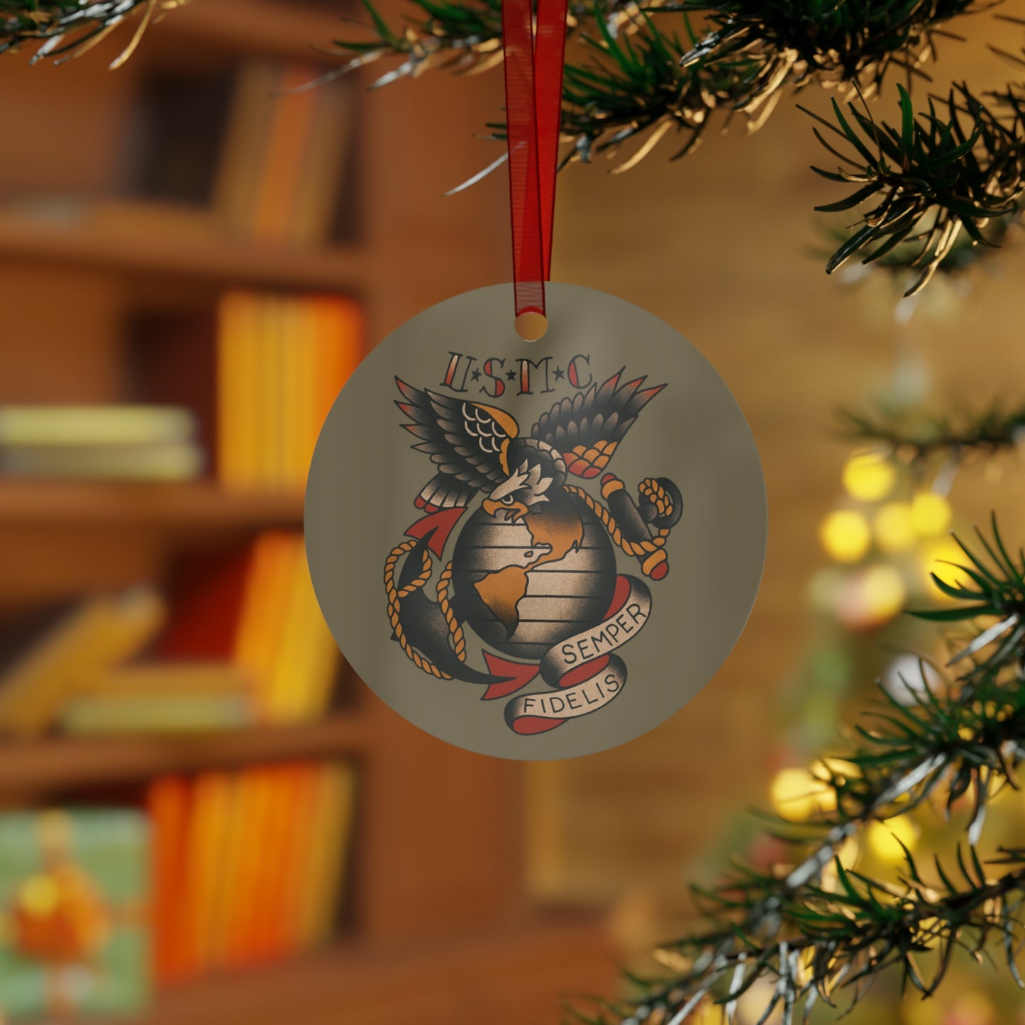 USMC Rifle Squad Metal Ornament