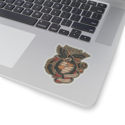 USMC Vintage Tattoo Sticker - Kiss-Cut Stickers