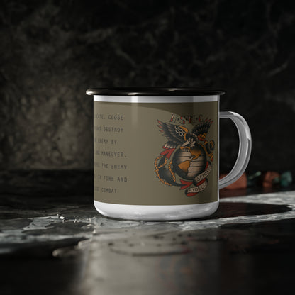 Enamel Mug - USMC Vintage Tattoo Enamel Mug