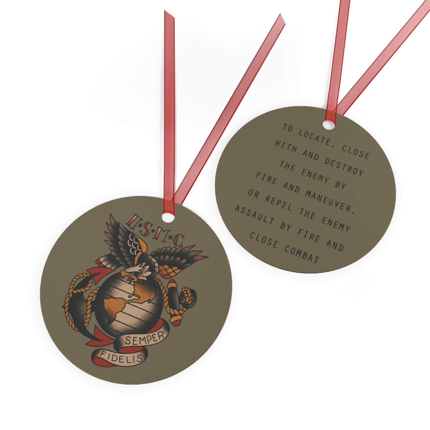 USMC Rifle Squad Metal Ornament