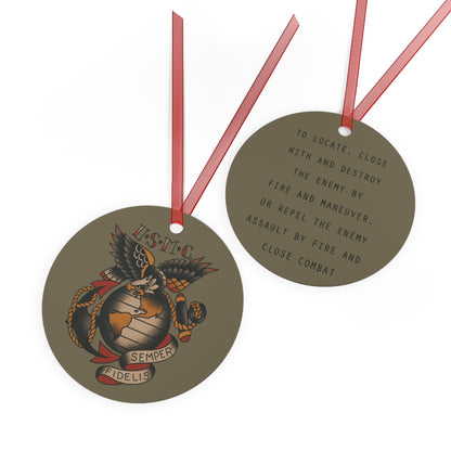 USMC Rifle Squad Metal Ornament