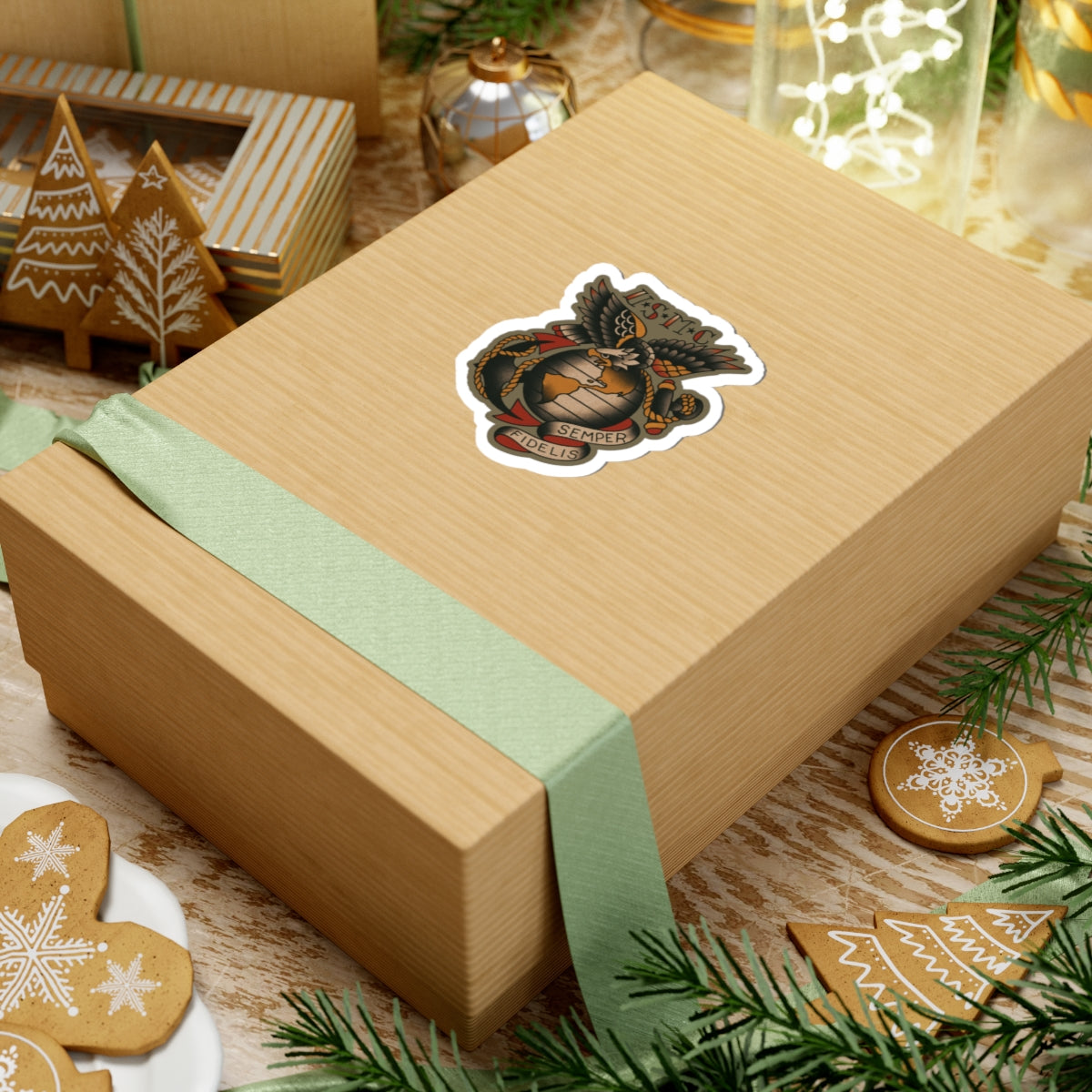 USMC Vintage Tattoo Sticker - Kiss-Cut Stickers