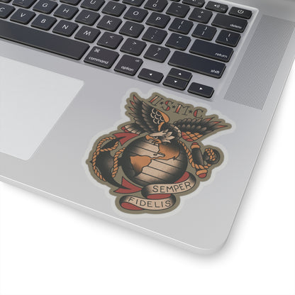 USMC Vintage Tattoo Sticker - Kiss-Cut Stickers
