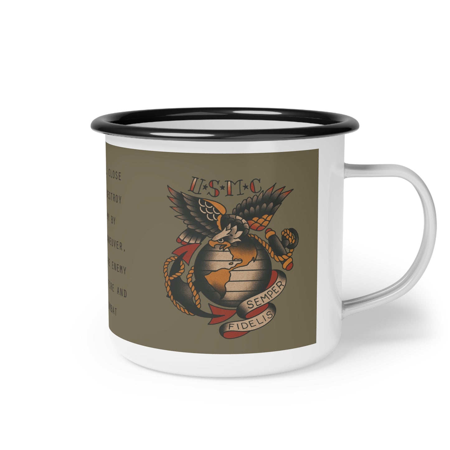 Enamel Mug - USMC Vintage Tattoo Enamel Mug