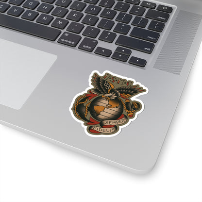 USMC Vintage Tattoo Sticker - Kiss-Cut Stickers