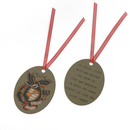 USMC Rifle Squad Metal Ornament