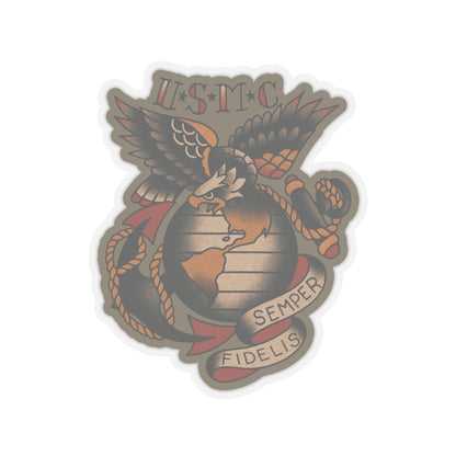 USMC Vintage Tattoo Sticker - Kiss-Cut Stickers
