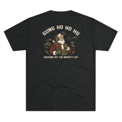 Tri-Blend Santa  GUNG HO HO HO  TACP Tee