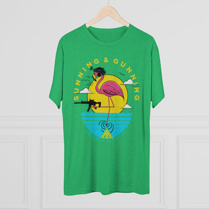 sunning and gunning flamingo Gun tee