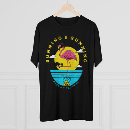 sunning and gunning flamingo Gun tee